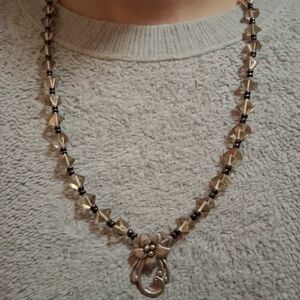 Elegant Silver and Black Necklace